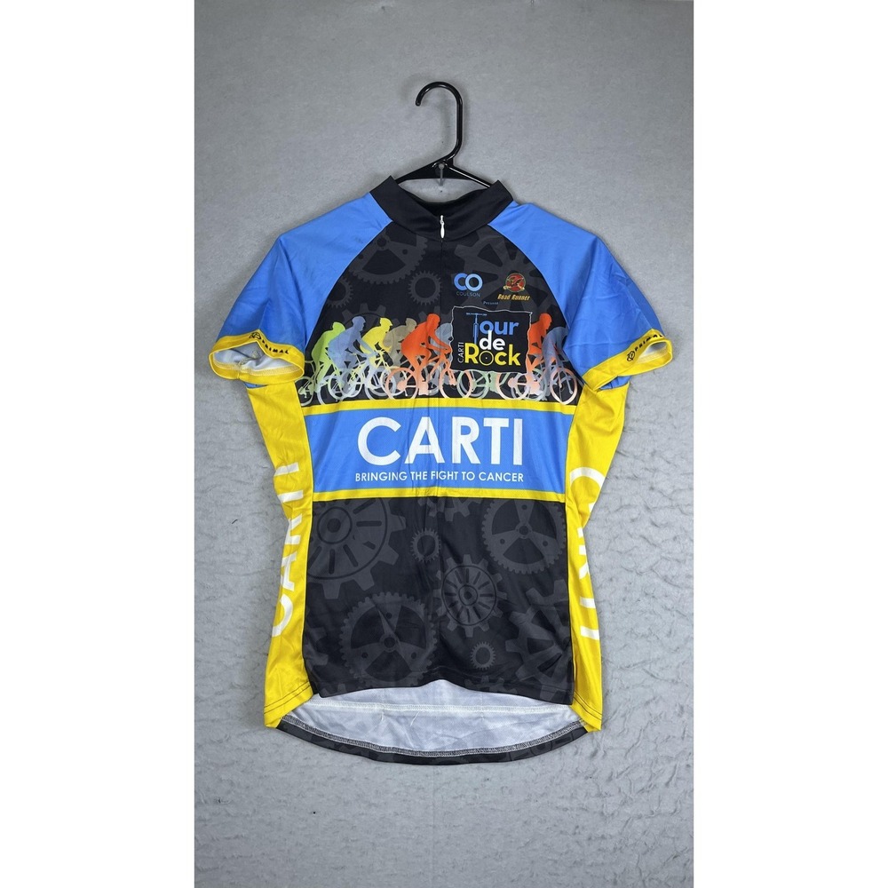 Primal‎ CARTI Tour De Rock Cycling Jersey Womens Large Multicolor 1/4 Zip